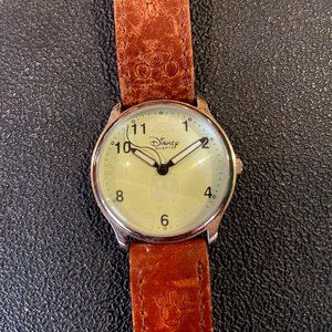 Vintage Mickey Mouse Wrist Watch Disney Time Works Fossil Glow in the dark Mouse